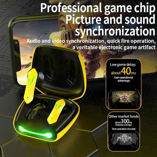 Wireless Gaming Headphones No Delay Noise Reduction Bluetooth Earphones HIFI Sound E-Sport Game Headset With Mic
