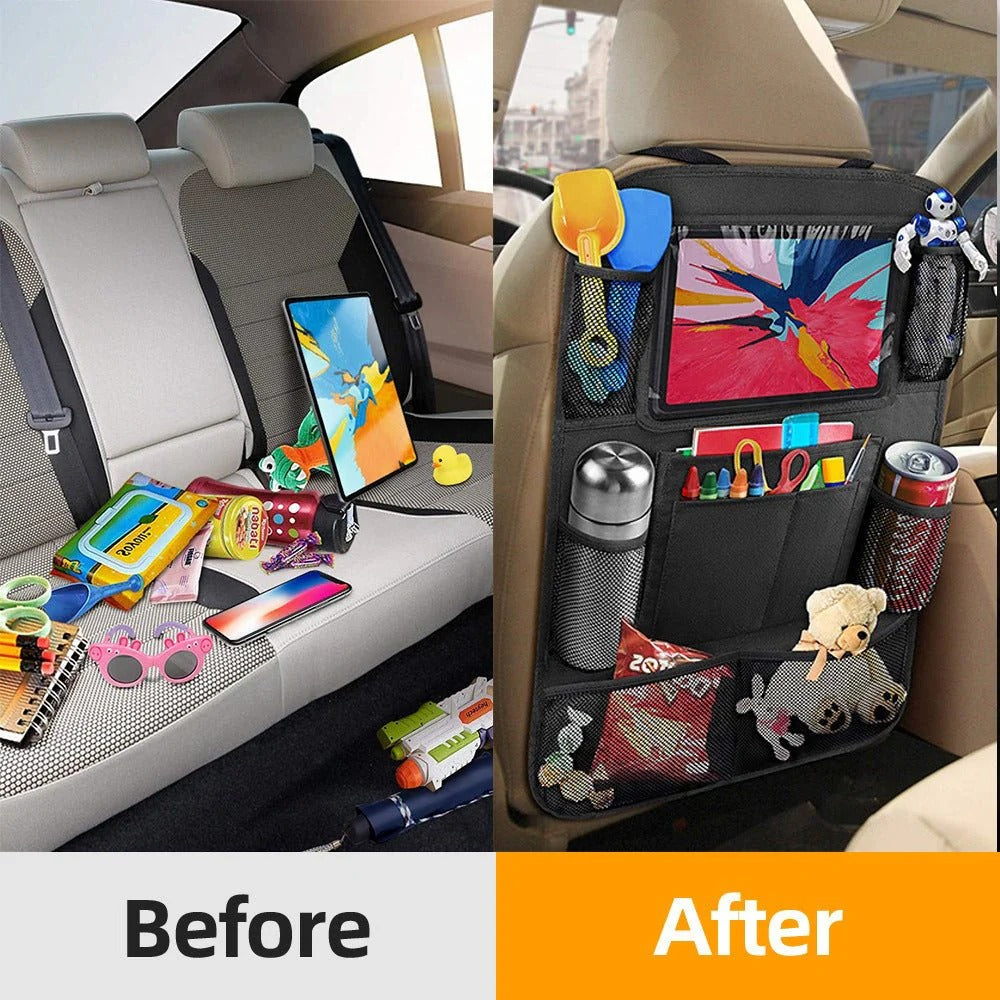 Car Seat Back Organizer Bag Foldable Dining Table Tray Travel Storage Bag