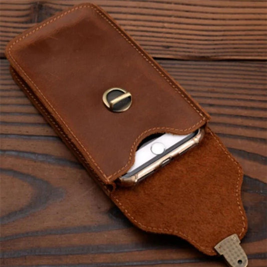Leather Retro Mobile Phone Bag Outdoor Portable Mobile Phone Protective Cover