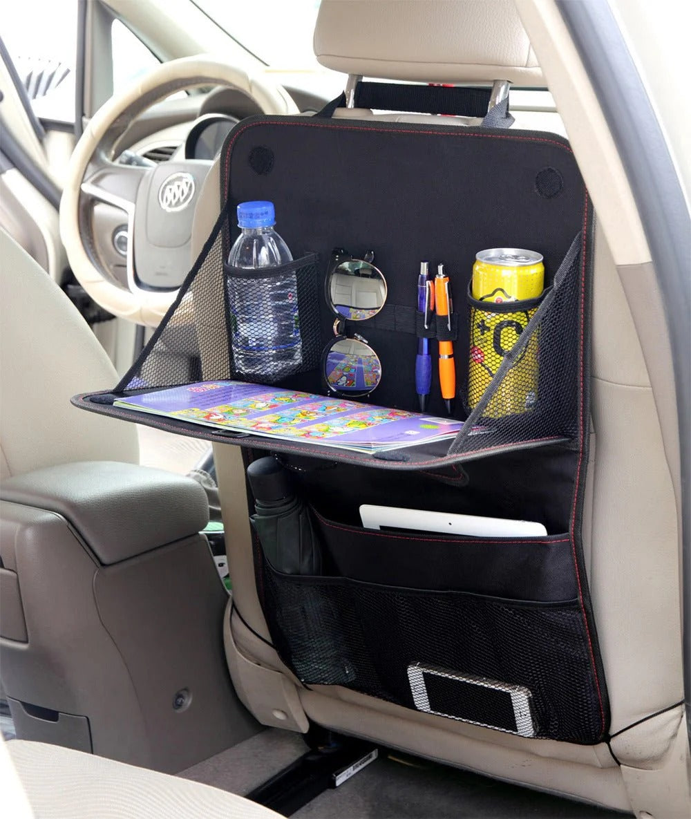Car Seat Back Organizer Bag Foldable Dining Table Tray Travel Storage Bag