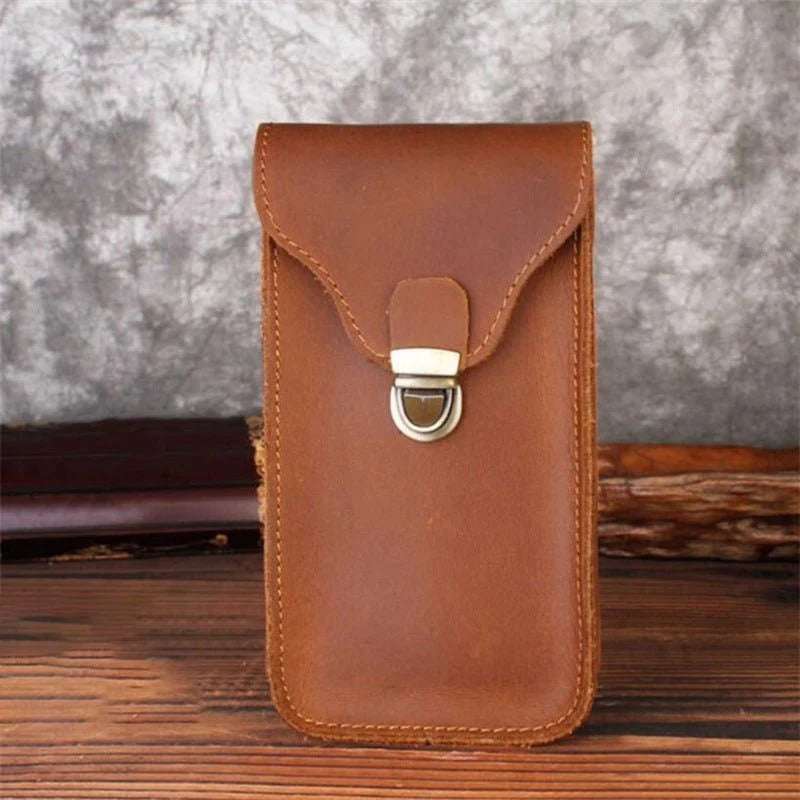 Leather Retro Mobile Phone Bag Outdoor Portable Mobile Phone Protective Cover