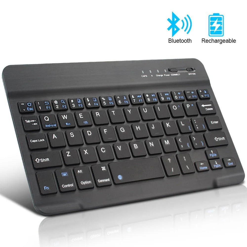 New B055 Business Leather Large Touch Version Bluetooth Folding Keyboard